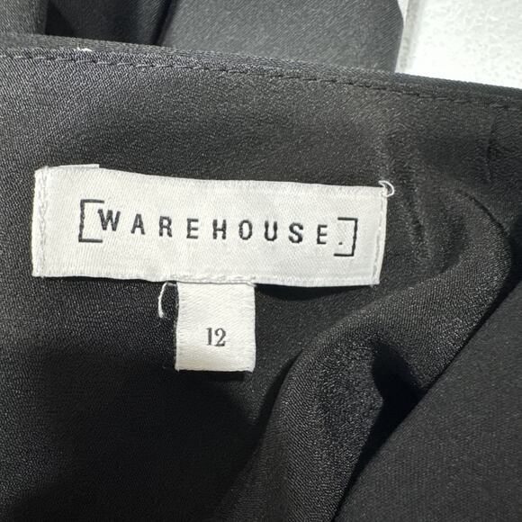 Women's Warehouse Sleeveless Belted Wide Leg Jumpsuit US 8 UK 12 Black Polka Dot - Picture 5 of 15